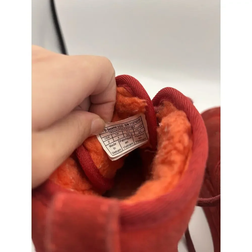 Ugg Seaseme Street Elmo Red Boots Kids Size 2